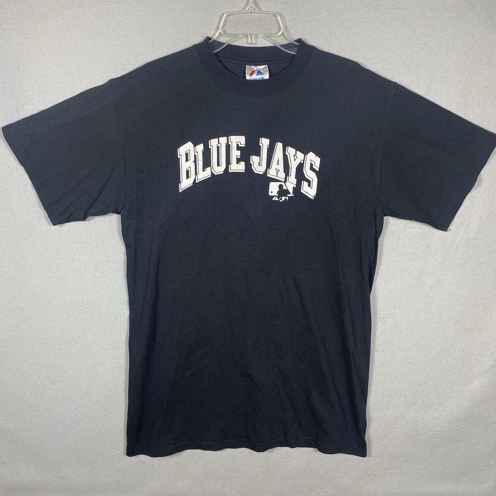 Toronto Blue Jays Majestic T-Shirt L MLB 100% Cotton Baseball Casual Sports